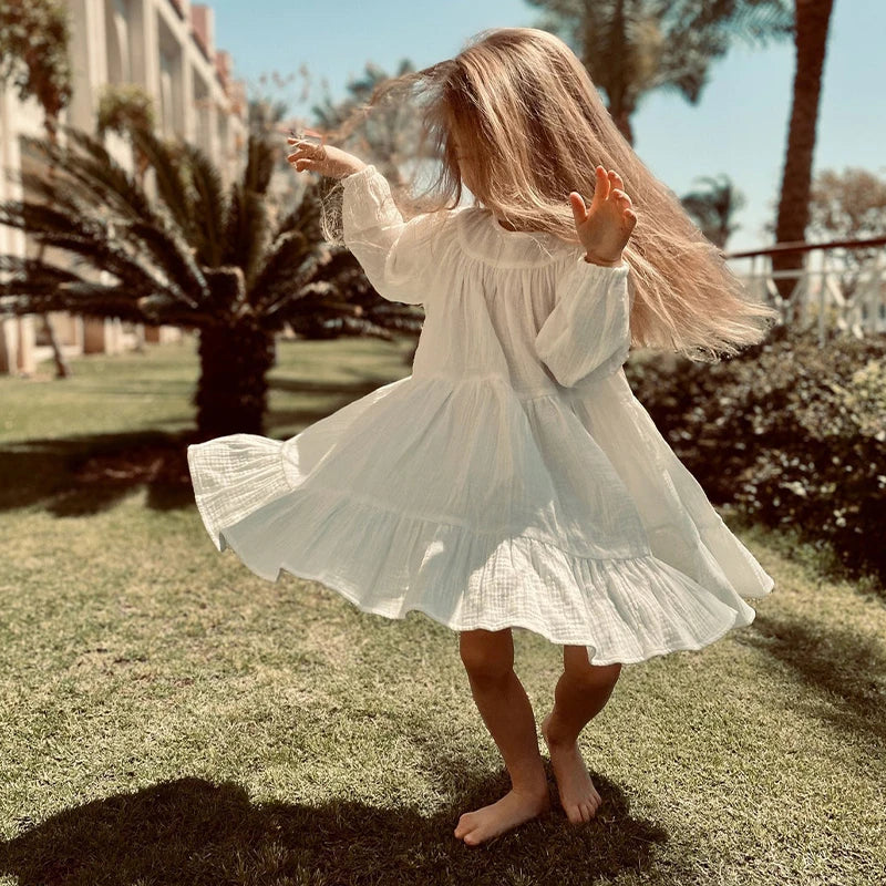 Baby Girl Pure Cotton Long Sleeve Bottoming Dress Is Sweet And Cute