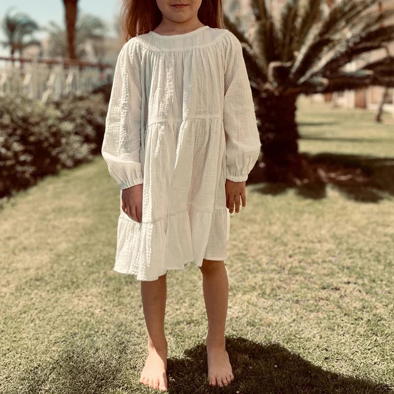 Baby Girl Pure Cotton Long Sleeve Bottoming Dress Is Sweet And Cute